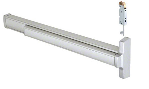 CRL Satin Aluminum 36" Jackson® 2085 Push Pad Concealed Vertical Rod Right Hand Reverse Bevel Panic Exit Device