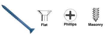 CRL #3 Phillips Flat Head x 1-1/4" Masonry Screws