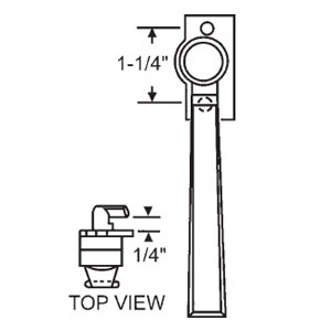 STB Casement Locking Handle, Project In, Copper, 7/16" Hook Projection