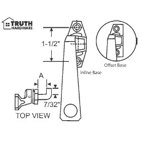 STB Casement Window Locking Handle with Pole Ring, Left Hand, Chesnut Bronze, 1-1/2" Screw Holes