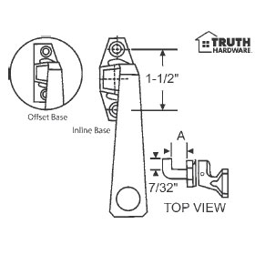 STB Casement Window Locking Handle with Pole Ring, Right Hand, Chesnut Bronze, 1-1/2" Screw Holes