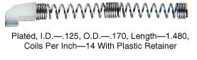 1.48" Long Slide Bolt Spring with Plastic Retainer - Package