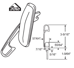 STB Multi-Point Latch Actuator, White, 1-9/64"