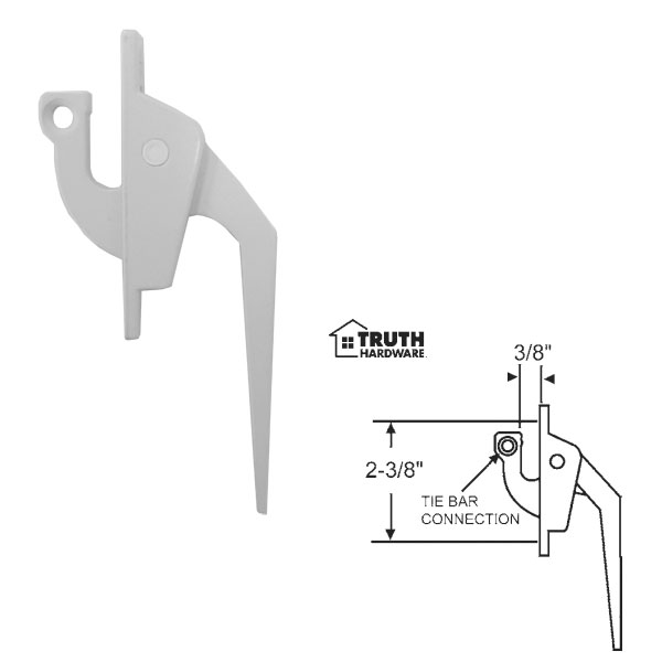 STB Casement Window Dual Locking Handle, White, 2-3/8" Screw Holes