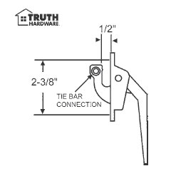 STB Casement Window Dual Locking Handle, Aluminum, 2-3/8" Screw Holes