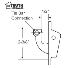 STB Casement Window Dual Locking Handle, Chesnut Bronze, 2-3/8" Screw Holes
