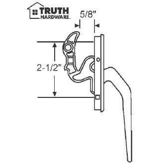 STB Casement Window Locking Handle, Aluminum, 2-1/2" Screw Holes