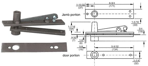 CRL Rixson Regular Duty Dark Bronze Finish Center-Hung Top Pivot