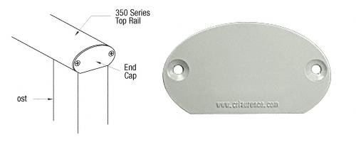 CRL Agate Gray 350 Series Decorative End Cap