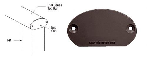 CRL Matte Bronze 350 Series Decorative End Cap