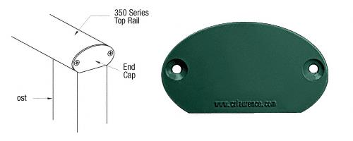 CRL Forest Green 350 Series Decorative End Cap