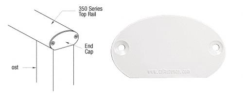 CRL Sky White 350 Series Decorative End Cap
