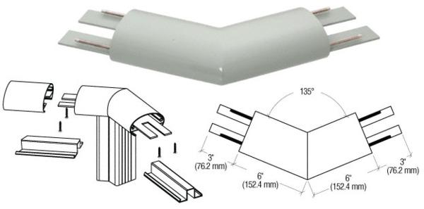 CRL Agate Gray 350 Series Top Cap 135 Degree Corner