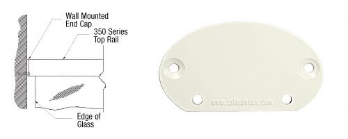 CRL Oyster White 350 Series Wall Mount End Cap