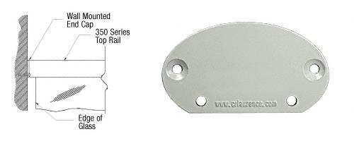 CRL Agate Gray 350 Series Wall Mount End Cap