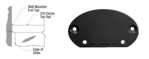 CRL Matte Black 350 Series Wall Mount End Cap