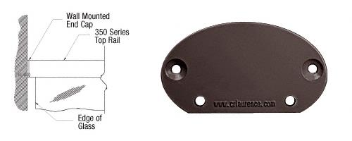 CRL Matte Bronze 350 Series Wall Mount End Cap