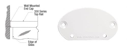 CRL Sky White 350 Series Wall Mount End Cap