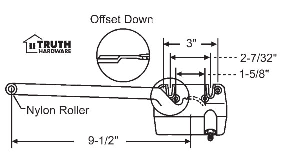 STB Casement Window Operator, Left Hand, Sill Mount, Single Arm, White - 13-1/2"