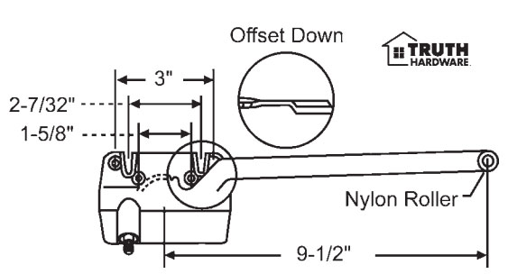 STB Casement Window Operator, Right Hand, Sill Mount, Single Arm, Gold - 9-1/2"