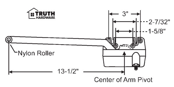 STB Casement Window Operator, Left Hand, Sill Mount, Single Arm, Gold - 13-1/2"