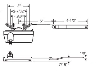 STB Casement Window Operator, Left Hand, Sill Mount, Dyad, White | REPLACED BY 36-205-3E