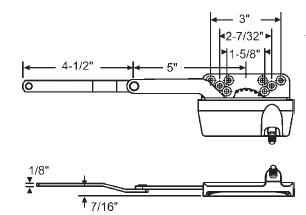 STB Casement Window Operator, Right Hand, Sill Mount, Dyad, White | REPLACED BY 36-206-3E *ONE* AVAILABLE