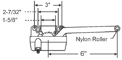 STB Casement Window Operator, Right Hand, Sill Mount, Single Arm, Clay - 6"