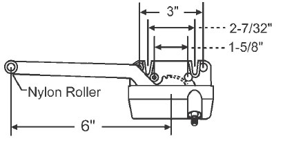 STB Casement Window Operator, Left Hand, Sill Mount, Single Arm, Bronze - 6"
