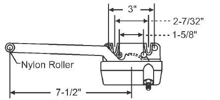 STB Casement Window Operator, Left Hand, Sill Mount, Single Arm, White - 7-1/2"