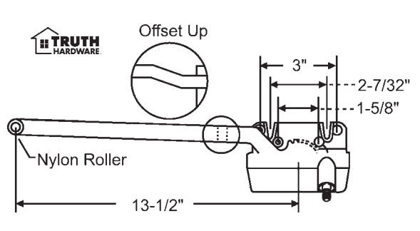 STB Casement Window Operator, Left Hand, Sill Mount, Single Arm, White - 13-1/2"