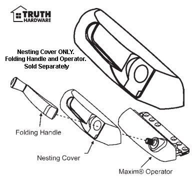 STB Window Operator Cover, Left Hand, Plastic, White