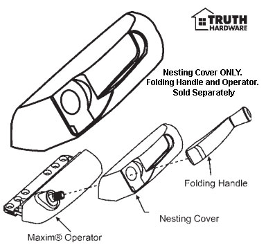 STB Window Operator Cover, Right Hand, Plastic, White