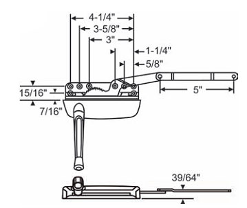 STB Casement Window Operator, Left Hand, Dyad, Bright White