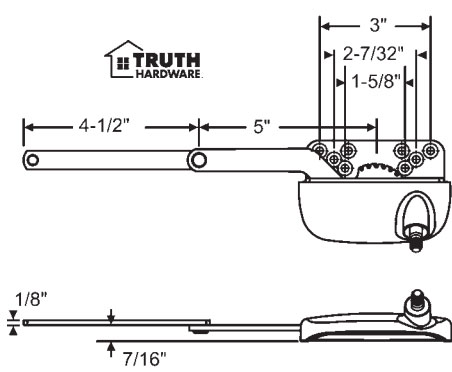 STB Casement Window Operator, Left Hand, Sill Mount, Dyad, White