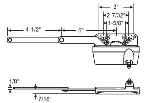 STB Casement Window Operator, Right Hand, Sill Mount, Dyad, White