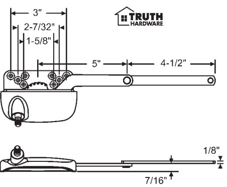 STB Casement Window Operator, Right Hand, Sill Mount, Dyad, White