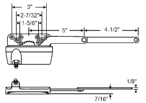 STB Casement Window Operator, Left Hand, Sill Mount, Dyad, White
