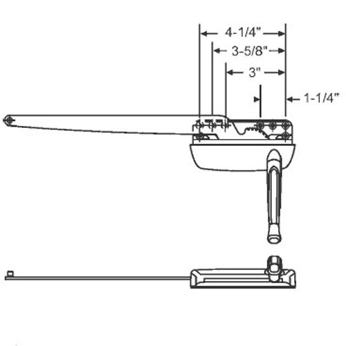 STB Casement Operator, Left Hand, White