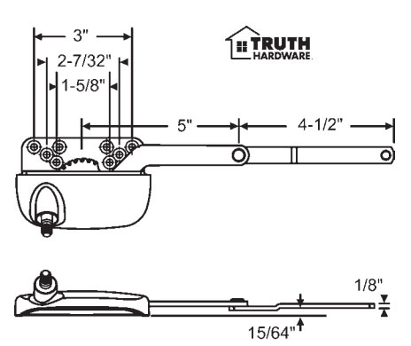 STB Casement Window Operator, Right Hand, Sill Mount, Dyad, White