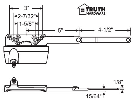 STB Casement Window Operator, Left Hand, Sill Mount, Dyad, White