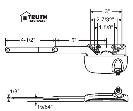 STB Casement Window Operator, Right Hand, Sill Mount, Dyad, White