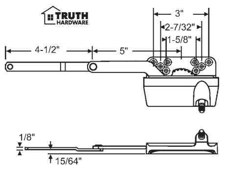 STB Casement Window Operator, Right Hand, Sill Mount, Dyad, White