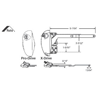STB Split Arm Operator, Left Hand, Roto Pro-Drive, Blue White