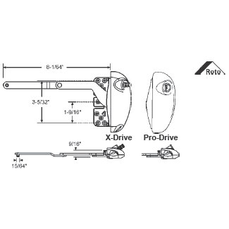 STB Split Arm Operator, Right Hand, Roto Pro-Drive, Blue White
