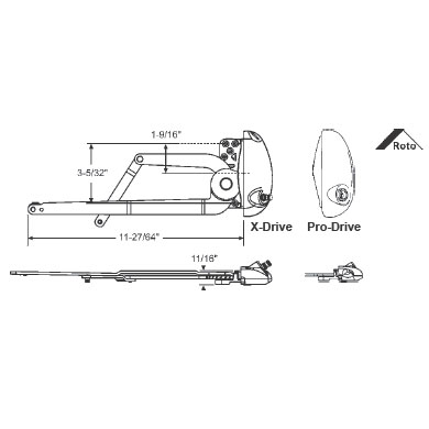 STB Dual Arm Operator, Right Hand, Roto Pro-Drive, White