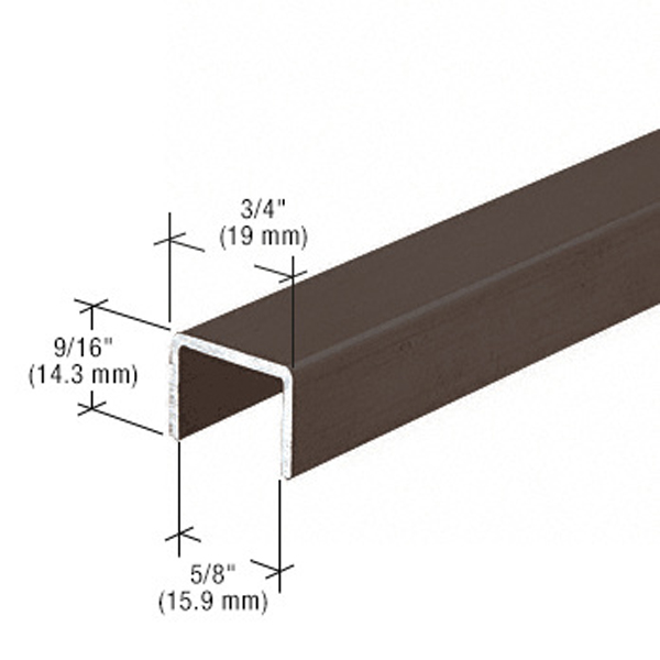 CRL Bronze Series 3601 Side Jamb Channel for Sliding Screen Doors - 12 ft long