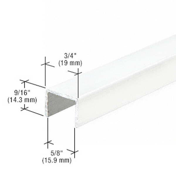 CRL White Series 3601 Side Jamb Channel for Sliding Screen Doors - 12 ft long