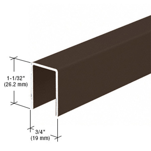 CRL Bronze Series 3602 Upper Jamb Channel for Sliding Screen Doors - 12 ft long