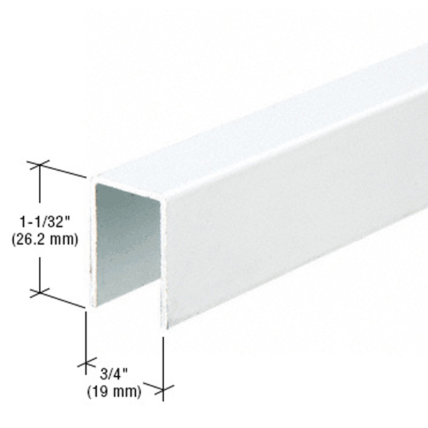 CRL White Series 3602 Upper Jamb Channel for Sliding Screen Doors - 12 ft long